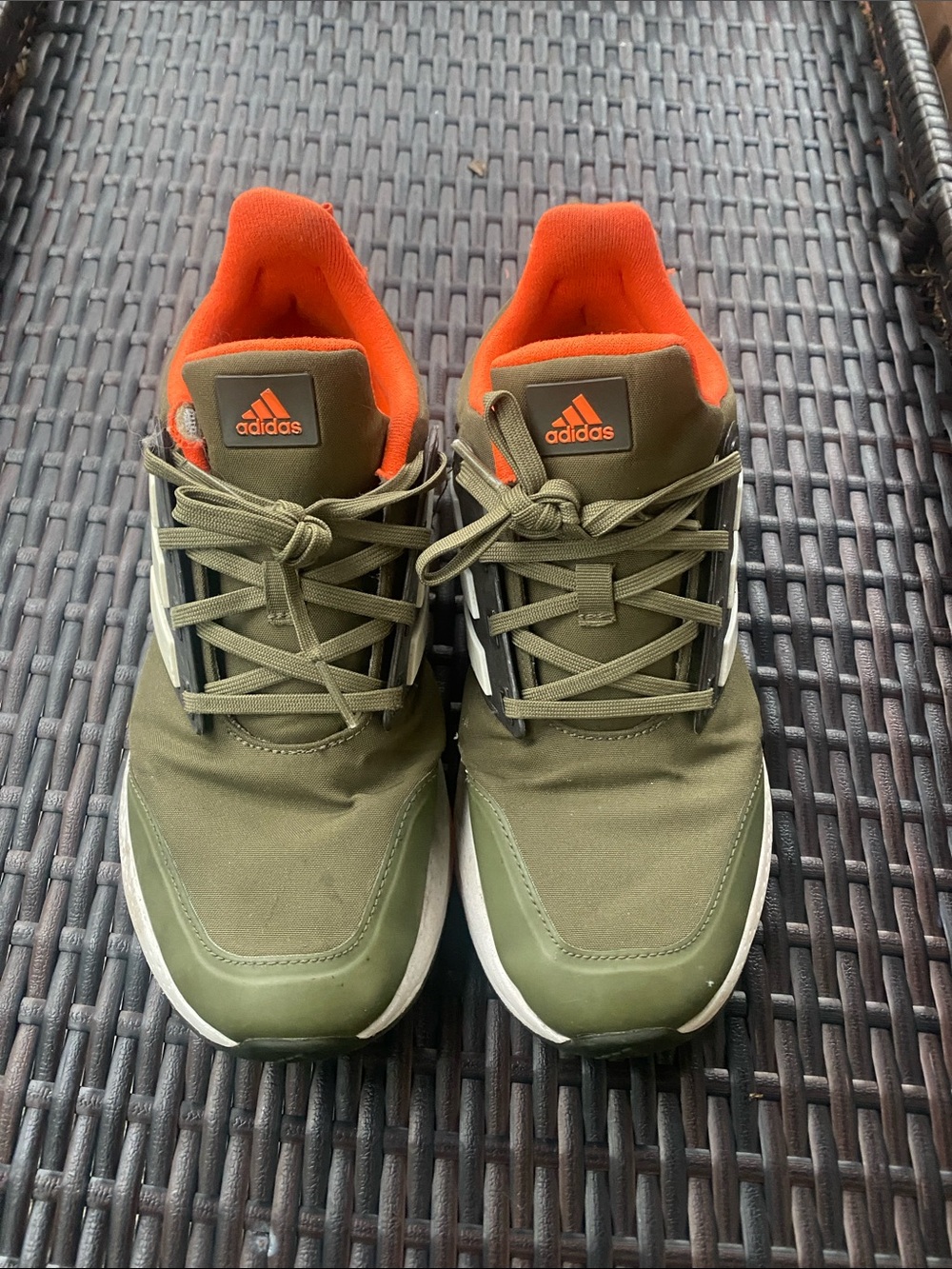 adidas Army Green Sneakers with Orange Interiorr